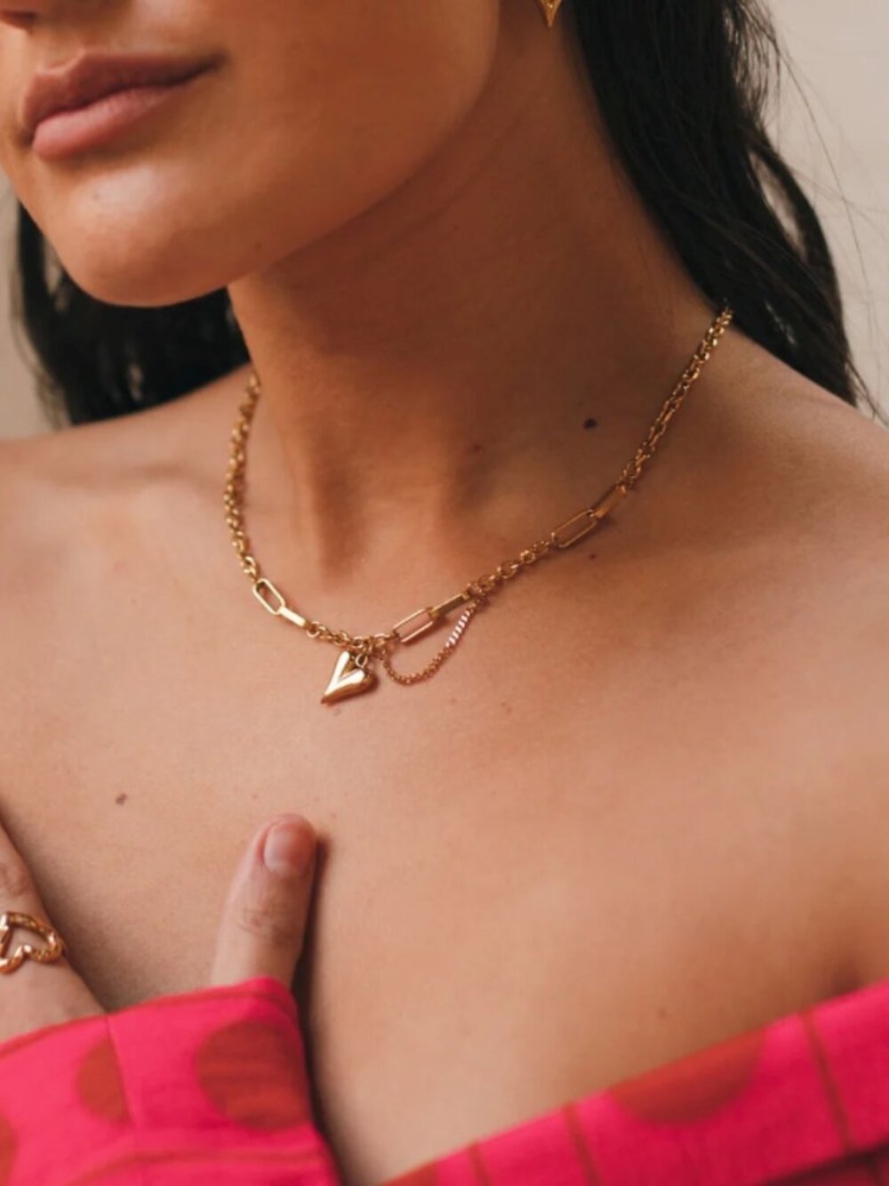 NEW 18k Gold Choker Necklace Statement Necklace Large Bold Necklace
